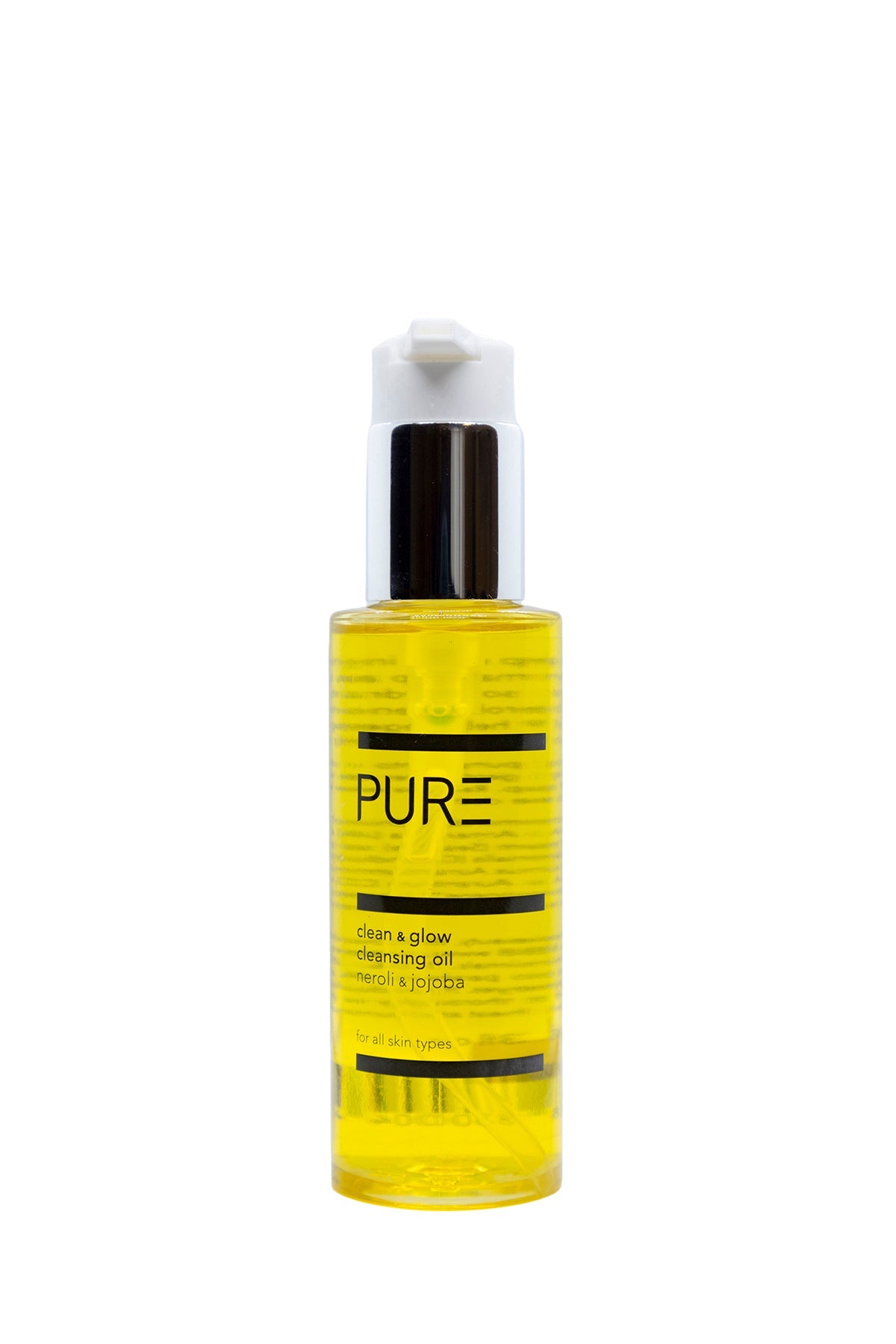PURE Clean Glow Cleansing Oil ingredients – jojoba, neroli and vitamin E natural face cleanser